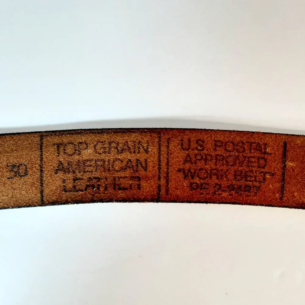 Distressed Vintage US Postal Approved Uniform Work Belt 30 Top Grain Leather